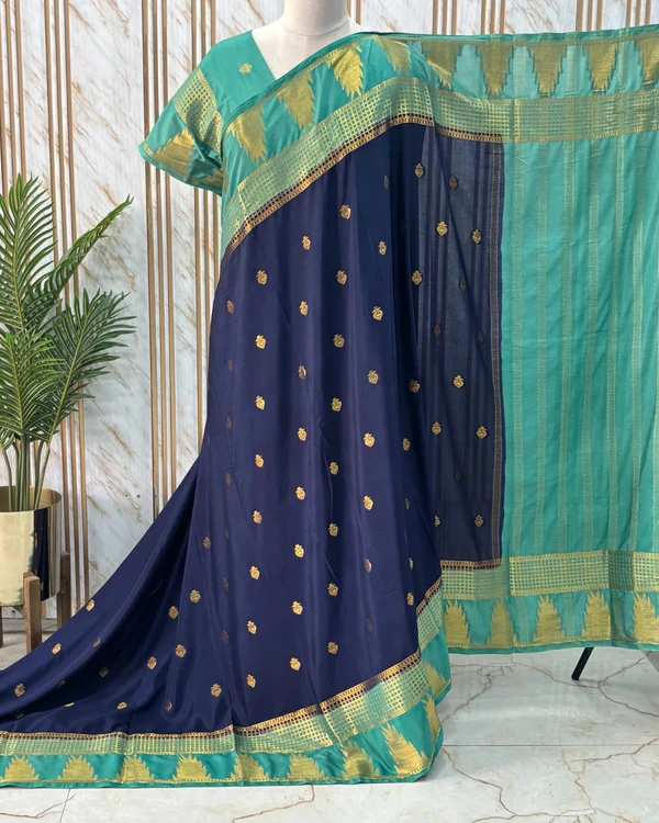 Semi Mysore Crepe (Motifs, Temple Border)