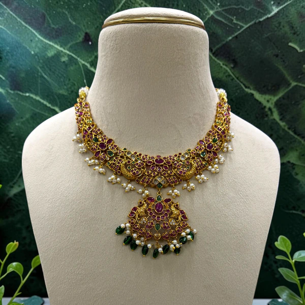 Necklace (Peacock Pendant, Jadau Kundan Design)