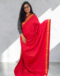 Semi Mysore Crepe (Small Border, Marching Elephants) thumbnail 1
