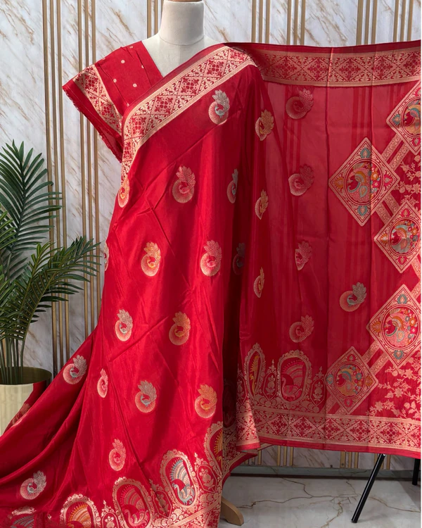 Pure Viscose Saree (Birds and Floral Border )