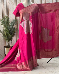 Pure Viscose Saree (Fancy, Shiny Flowers) thumbnail 3