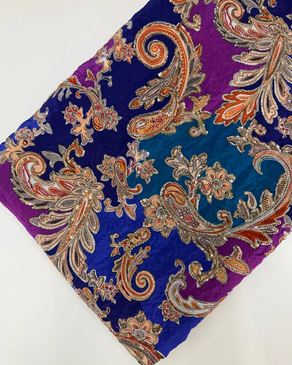 Kalamkari Blouse Fabric (Multi Colour Rich Positioning Work)