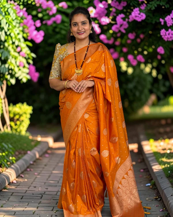 Dola Saree (Leaf Motifs & Grand Pallu)