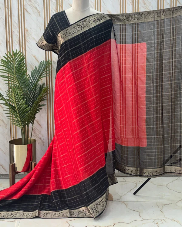 Chinnon (Checks & Mango Border)