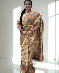 Premium Pashmina Saree (Ladakhi Theme) thumbnail 1