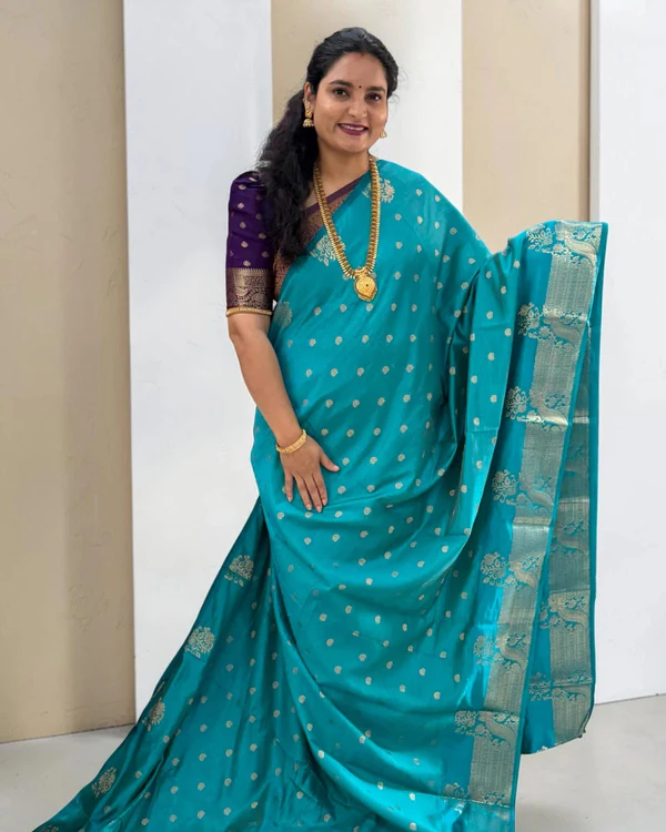 Tussar Saree (Borderless, Peacock)
