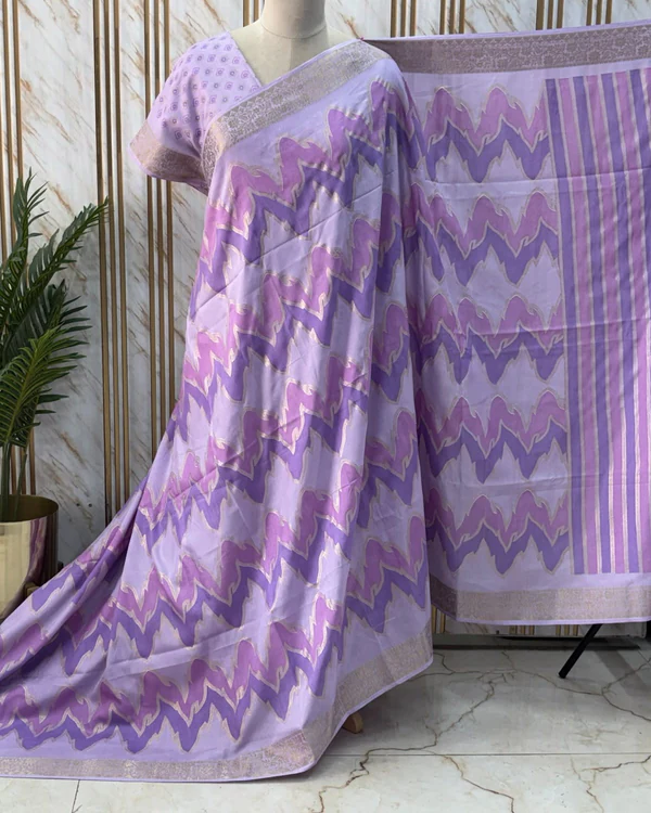 Dola Saree (Jari Border, Fancy Printed Body & Pallu)