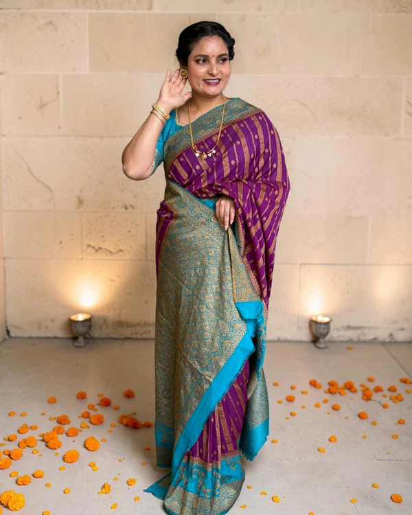 Banarasi Khadi Georgette (Jaal Bentex Border)