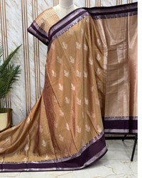 Banarasi Semi Katan (Golden Checks and Motifs) thumbnail 2