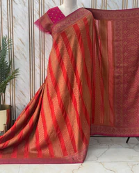 Banarasi Khadi Georgette (Vertical Honeycomb Design) thumbnail 3