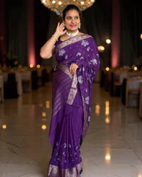 Chinnon Saree (Butterfly Embroidery & Pipe Work) thumbnail 2