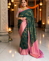 Georgette Saree (Floral Jal Body and Rich Pallu) thumbnail 1