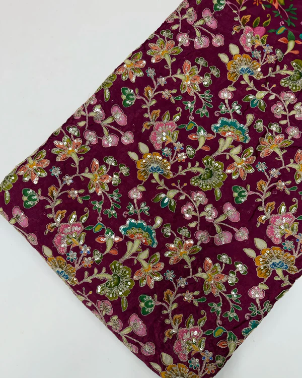 Kalamkari Blouse Fabric (Beautiful Floral Print with Positioning Work)