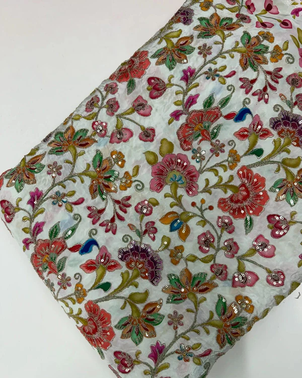 Kalamkari Blouse Fabric (Beautiful Floral Print with Positioning Work)