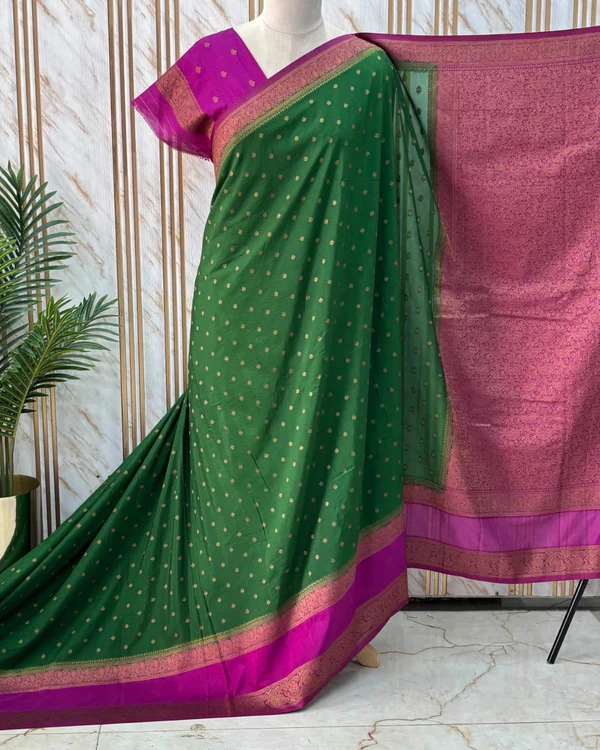 Banarasi Khadi Georgette (Motifs, Mayuri & Mango Bentex)