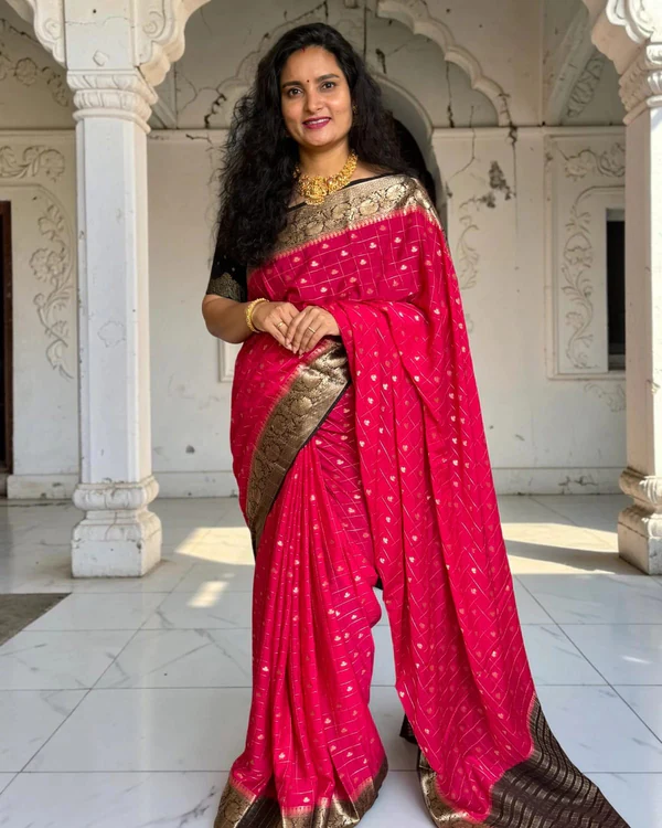 Chinnon Saree (Checks and Buttas)