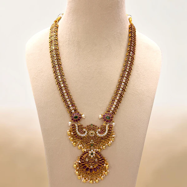 Long Haram (Crescent Moon Pendant, Jadau Kundan)