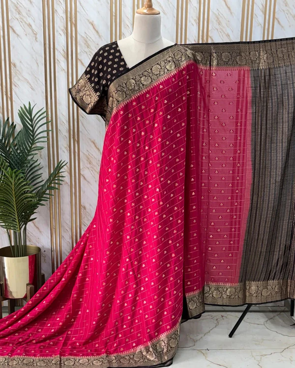 Chinnon Saree (Checks and Buttas)