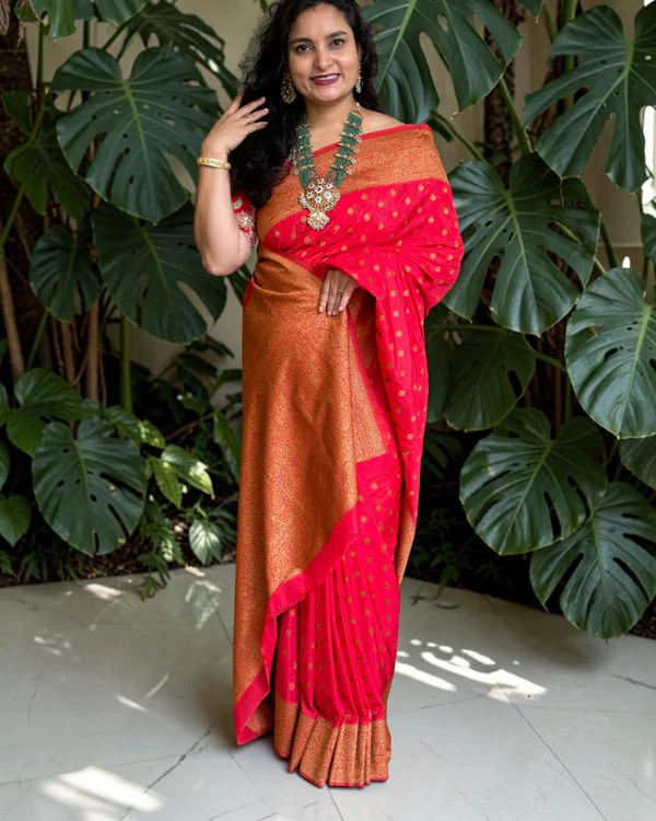 Banarasi Khadi Georgette (Neem Jari, Mango Border)
