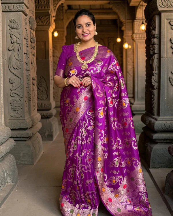 Dola Saree (Jal Pattern with Elephant Meena)