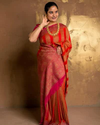 Banarasi Khadi Georgette (Vertical Honeycomb Design) thumbnail 2