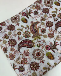 Kalamkari Blouse Fabric (Mango Floral Position Print & Work) thumbnail 2